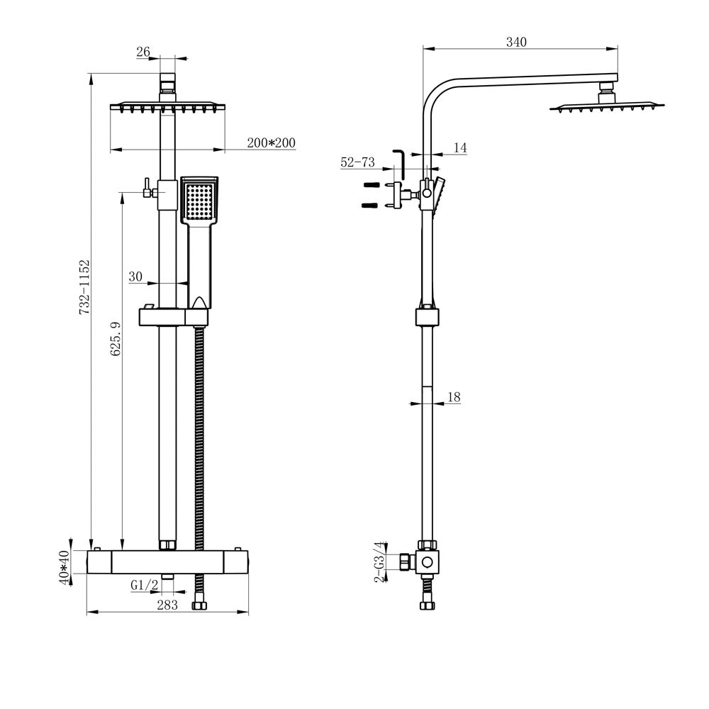 Colonne de douche thermostatique, colonne de douche chromée pour salle de bain,robinet de douche avec douchette/pomme de douche