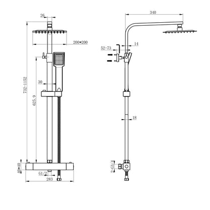 Colonne de douche thermostatique, colonne de douche chromée pour salle de bain,robinet de douche avec douchette/pomme de douche