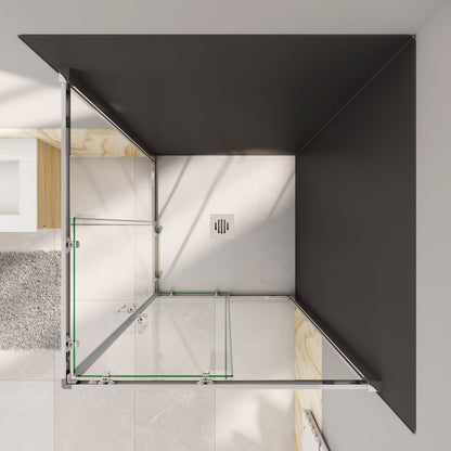 Cabine de douche coulissante l'accès d'angle, Océan cabine de douche carrée H.185cm en verre anticalcaire