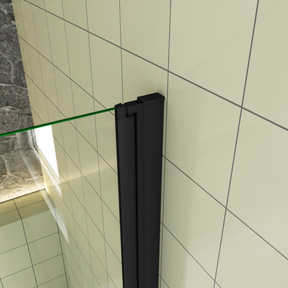 Pare-baignoire pivotant et pliant noir | 90/100/120×140cm | Verre anticalcaire – Océan