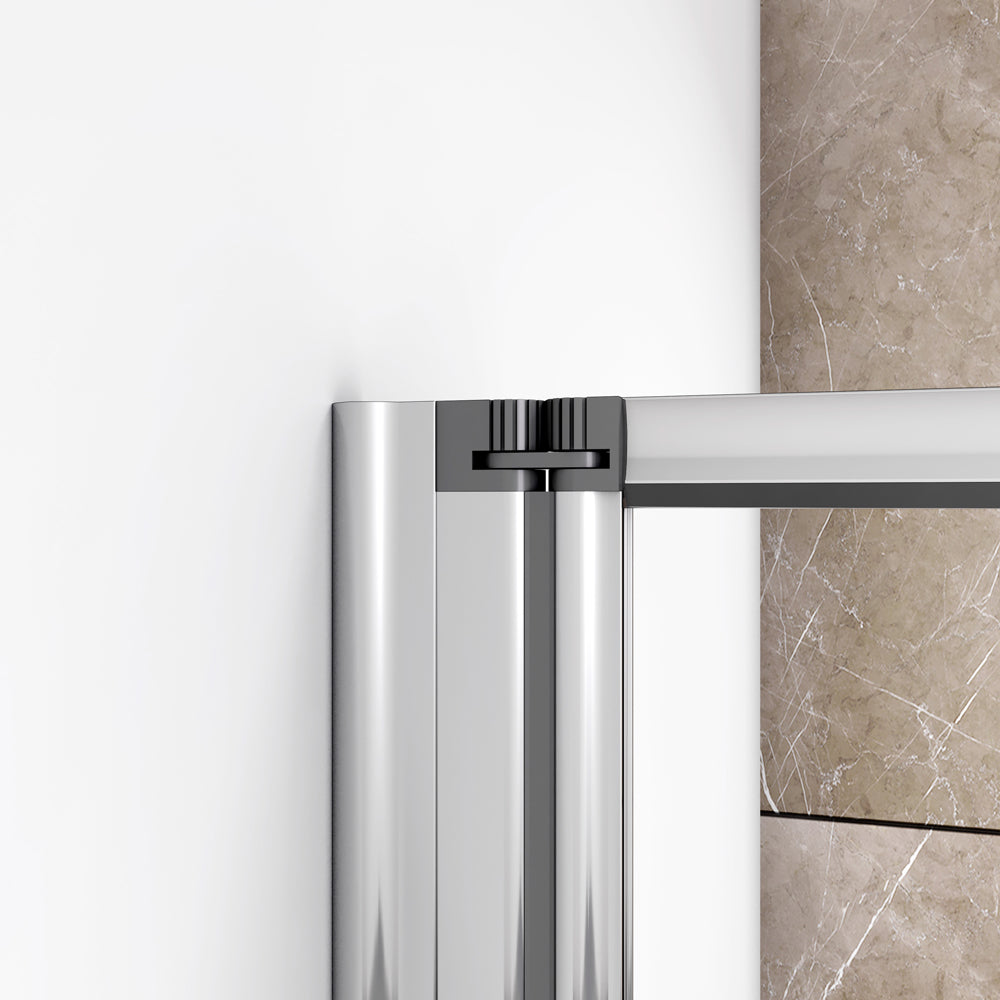 Pare-baignoire pivotant et pliable 100x140cm | Écran de baignoire en verre trempé 4 volets – Océan