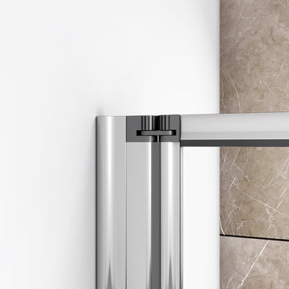 Pare-baignoire pivotant et pliable 100x140cm | Écran de baignoire en verre trempé 4 volets – Océan