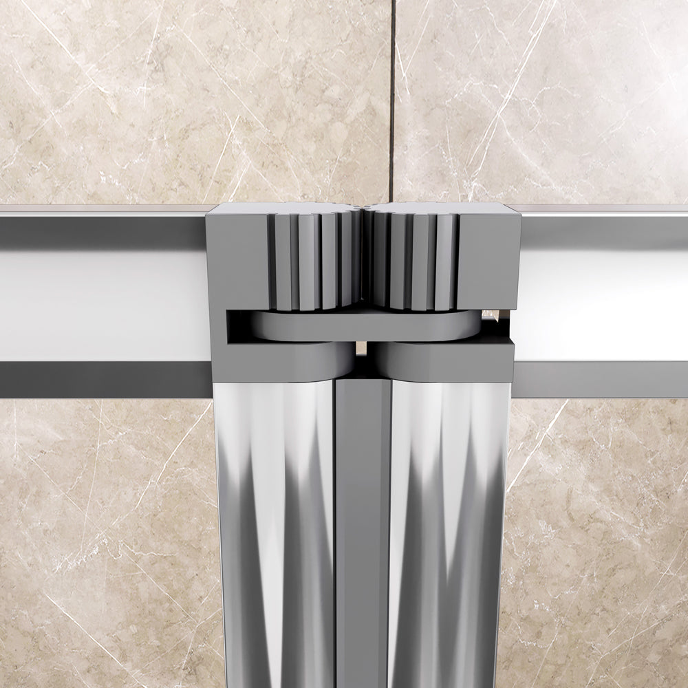 Pare-baignoire pivotant et pliable 100x140cm | Écran de baignoire en verre trempé 4 volets – Océan