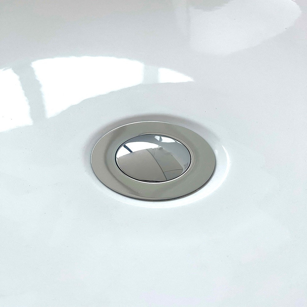 Ocean Baignoire îlot ovale luxueuse 150x70cm : Blanc brillant, acrylique easyclean et système anti-débordement