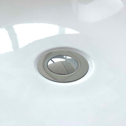 Ocean Baignoire îlot ovale luxueuse 150x72cm : Blanc brillant, acrylique easyclean et système anti-débordement