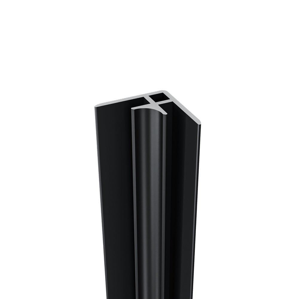 Océan Profilé d’Angle en V Aluminium – Raccordement à 90° pour Panneaux de Douche – Noir (210 cm)