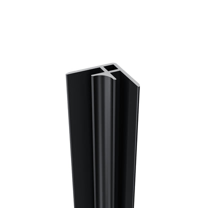 Océan Profilé d’Angle en V Aluminium – Raccordement à 90° pour Panneaux de Douche – Noir (210 cm)