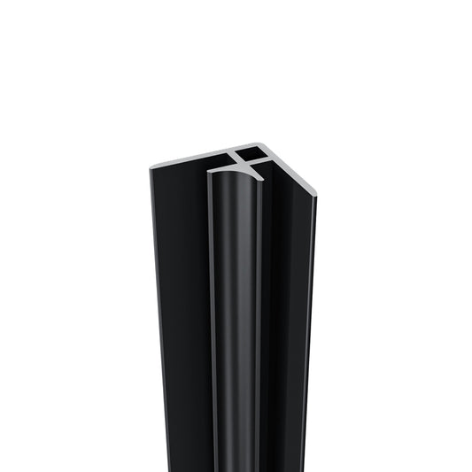 Océan Profilé d’Angle en V Aluminium – Raccordement à 90° pour Panneaux de Douche – Noir (210 cm)