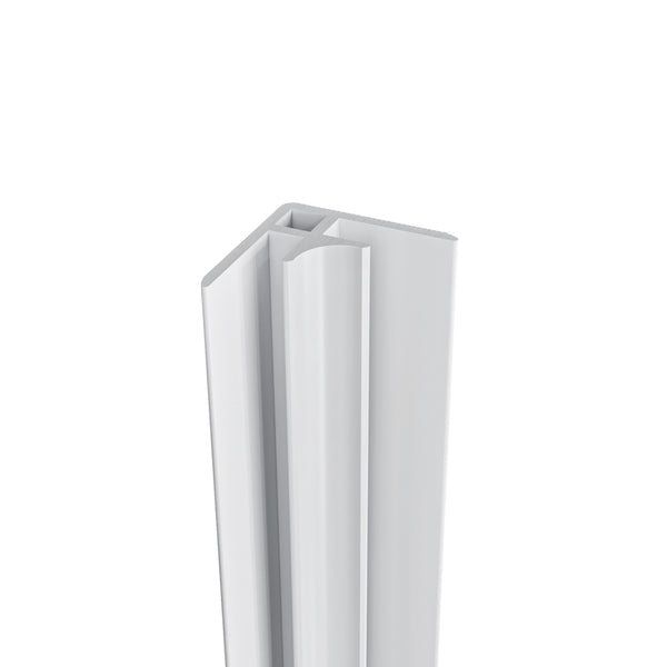 Océan Profilé d’Angle en V Aluminium – Raccordement à 90° pour Panneaux de Douche – Blanc (210 cm)