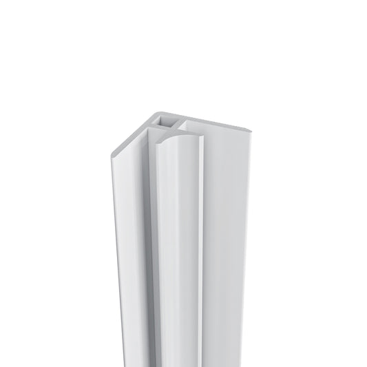 Océan Profilé d’Angle en V Aluminium – Raccordement à 90° pour Panneaux de Douche – Blanc (210 cm)