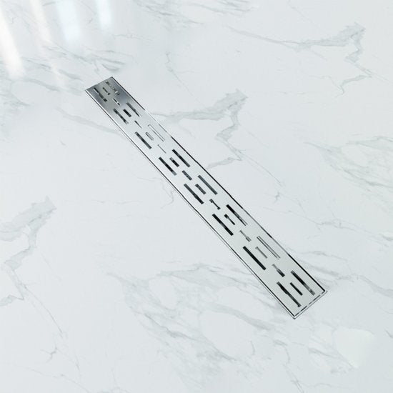 OCEAN Caniveau de Douche Italienne en Inox Modèle Linéaire Plat 40-120cm