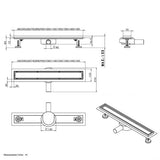 OCEAN Caniveau de Douche Italienne en Inox Modèle 2en1 + 360 Plat 60-90 cm