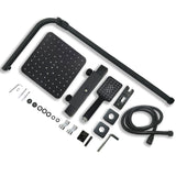 Océan Colonne de douche thermostatique Noir mat 90-125cm Barre réglable, Pommeau de douche pour salle de bain