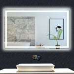 Ocean Miroir de salle de bain, commutateur tactile, avec fonction LED et anti-buée, Modèle carré