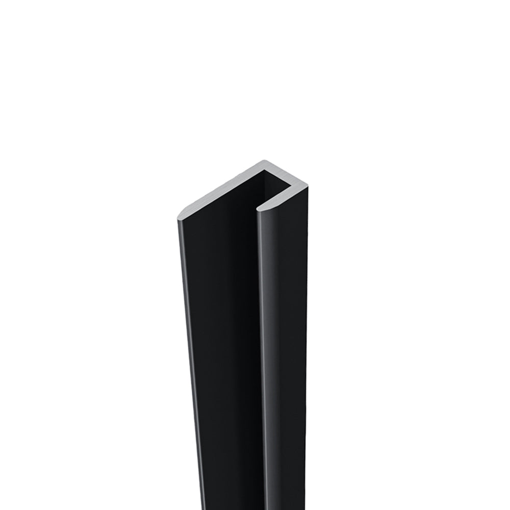 Océan Profilé de Finition en J pour Panneau de Douche – Encadrement Parfait des Bordures – Aluminium Noir Premium
