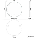 LED Miroir rond de salle de bain anti-buée tactile + lumière blanche froide 90/100/120cm