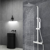 Océan colonne de douche thermostatique carrée 20*20cm, corps en laiton, hauteur réglable, argent-2