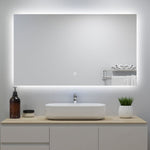 Miroir lumineux 120x70cm avec Anti-buée + Dimmable, Mural Miroir salle de bain