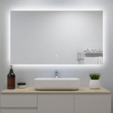 Miroir lumineux 120x70cm avec Anti-buée + Dimmable, Mural Miroir salle de bain