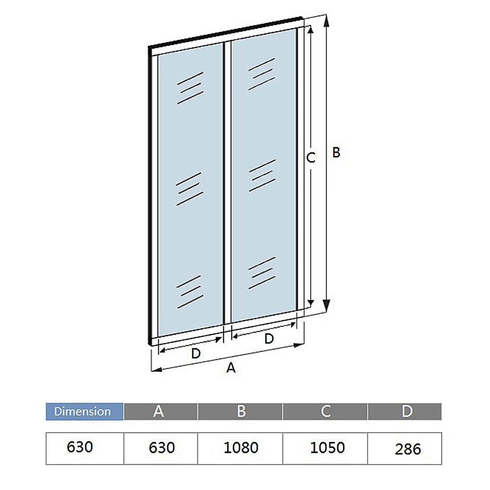 Cloison vitrée Intérieur 63x108cm - Verre Trempé Transparent 4mm, 2 Feuilles Encadrées, Profil en Aluminium Noir Mat, Séparateur Intérieur