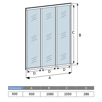 Cloison vitrée Intérieur 93x108cm - aluminium noir mat - Cadre aluminium noir mat - 3 carreaux fixes - Kit de montage