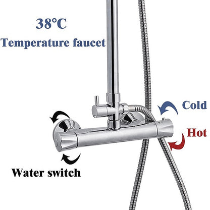 Océan Douche thermostatique avec pommeau carré (1260x258x500mm)