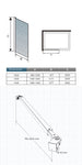 Paroi de douche à l'italienne en verre 8mm de sécurité sablé, Océan paroi de douche 100 - 140 x 200cm avec une barre extensible 73-120cm