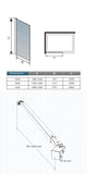 Paroi de douche à l'italienne en verre 8mm de sécurité sablé, Océan paroi de douche 100 - 140 x 200cm avec une barre extensible 73-120cm