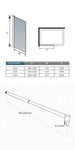 Paroi de douche à l'italienne en verre 8mm de sécurité sablé, Océan paroi de douche 100 - 140 x 200cm avec une barre de stabilisation ronde extensible