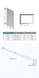 Paroi de douche à l'italienne en verre 8mm de sécurité sablé, Océan paroi de douche 100 - 140 x 200cm avec une barre de stabilisation ronde extensible