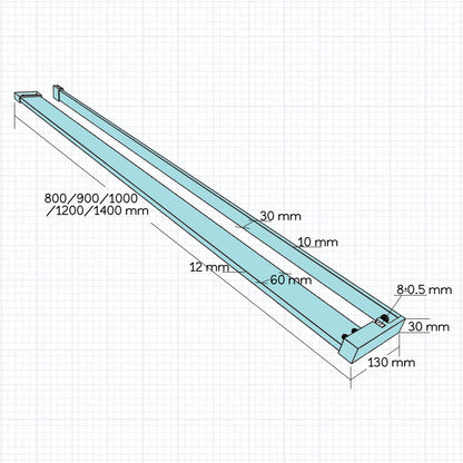 Océan paroi de douche noire 70-100x200cm sérigraphie noire en verre anticalcaire livrée  avec porte-serviette et tablette et une barre standard 45cm