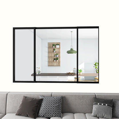 Cloison Vitrée Coulissante Intérieure 183x108 cm | Verre Trempé 4 mm | Profil Aluminium Noir Mat | Diviseur d’Espace Lumineux & Minimaliste