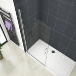Paroi de douche mobile paroi de douche à italienne 65-95cm, Océan paroi de douche pivotante Hauteur 180cm en verre anticalcaire