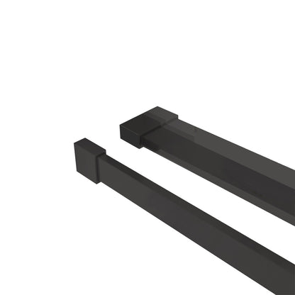 Océan paroi de douche noire 80-140x200cm sérigraphie noire en verre anticalcaire livré avec porte-serviette et tablette et barre extensible 73-120cm