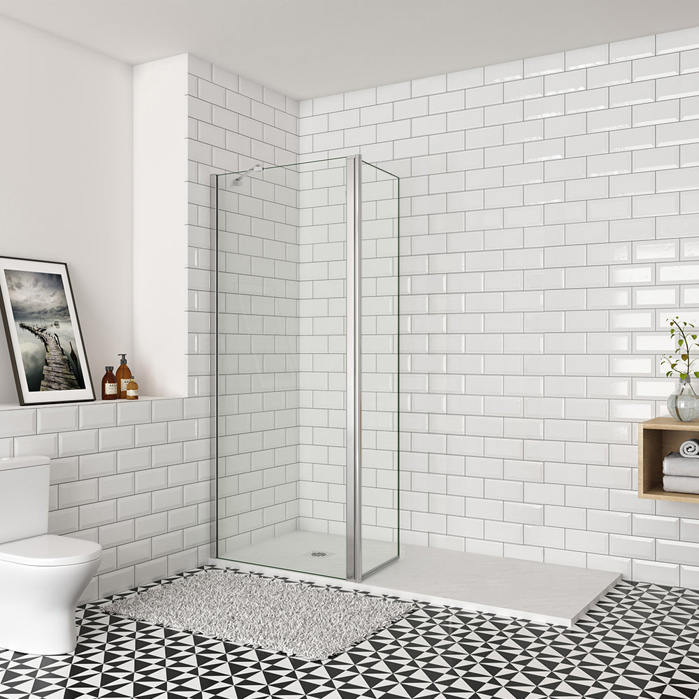 Océan paroi de douche 50-160cm + paroi latérale à l'italienne 50cm avec un retour pivotant et une barre stabilisateur 45cm