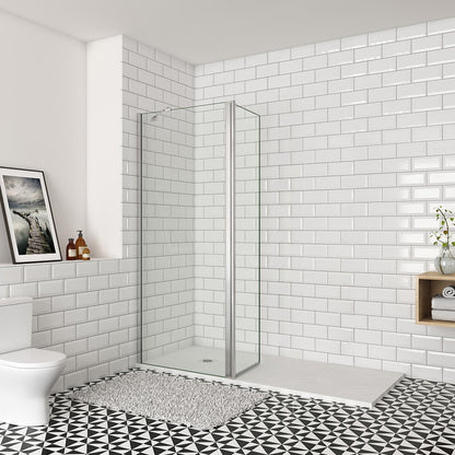 Océan paroi de douche 50-160cm + paroi latérale à l'italienne 50cm avec un retour pivotant et une barre stabilisateur 45cm