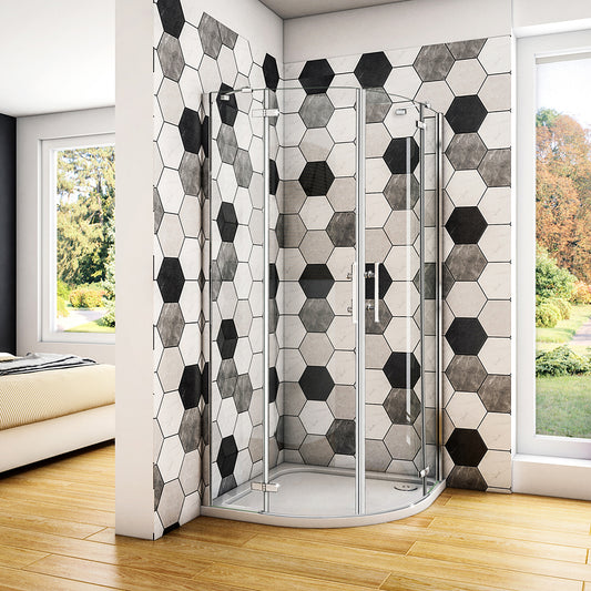 Océan Cabine de douche pivotante 195cm accès d'angle modèle de Quantina