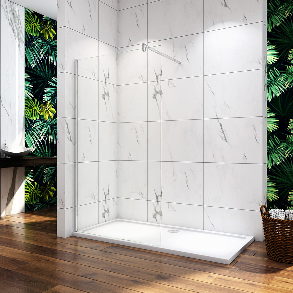 Océan Paroi de douche 80-160x200cm en 10mm verre anticalcaire paroi de douche à l'italienne avec une barre de stabilisation 140cm