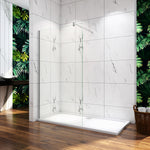 Océan Paroi de douche 80-160x200cm en 10mm verre anticalcaire paroi de douche à l'italienne avec une barre de stabilisation 140cm