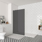 Paroi de douche verre anti-calcaire fumé 100x200cm avec une barre de stabilisation 45cm