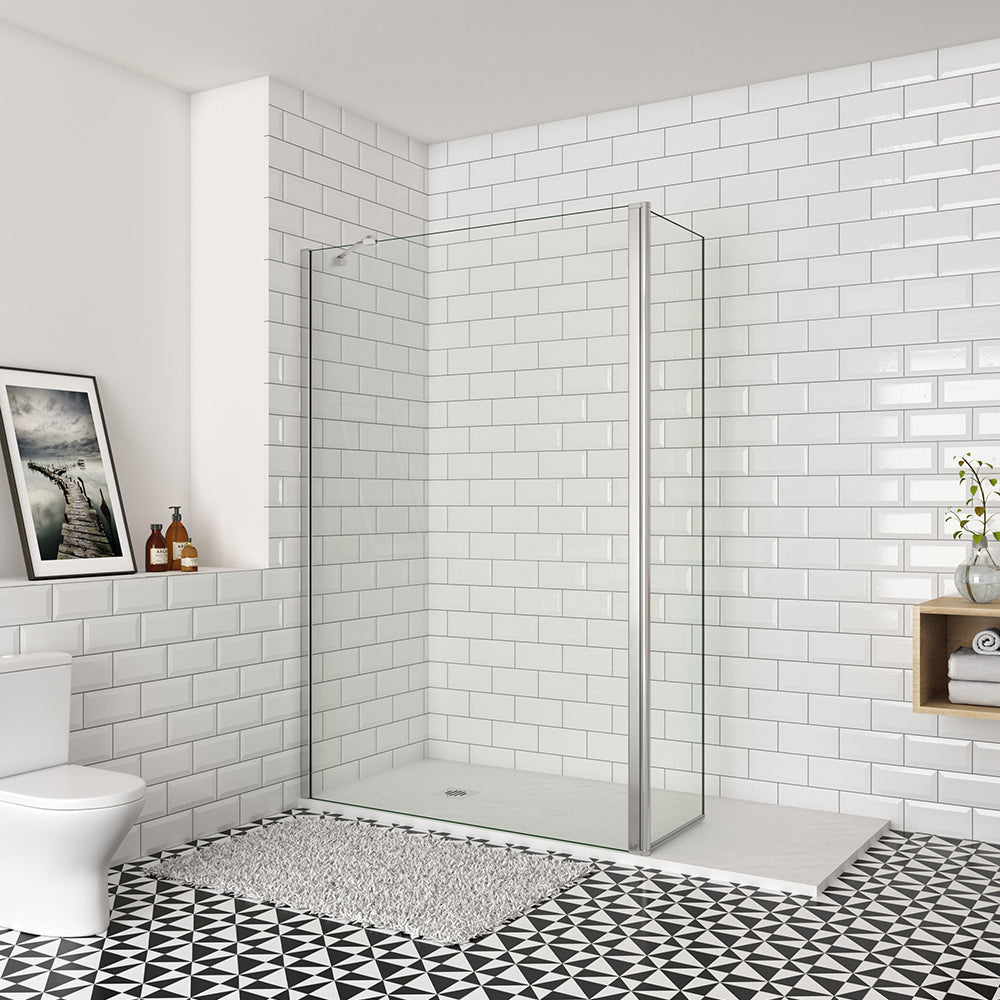 Océan paroi de douche 50-160cm + paroi latérale à l'italienne 50cm avec un retour pivotant et une barre stabilisateur 45cm