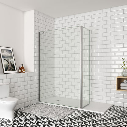 Océan paroi de douche 50-160cm + paroi latérale à l'italienne 50cm avec un retour pivotant et une barre stabilisateur 45cm