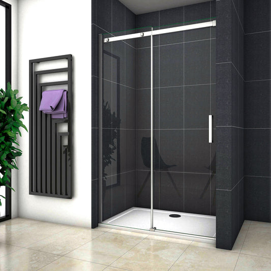 Océan Porte de douche porte de douche coulissante en verre anti-calcaire, hauteur:195cm