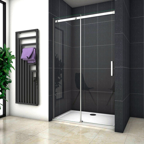 Océan Porte de douche porte de douche coulissante en verre anti-calcaire, hauteur:195cm