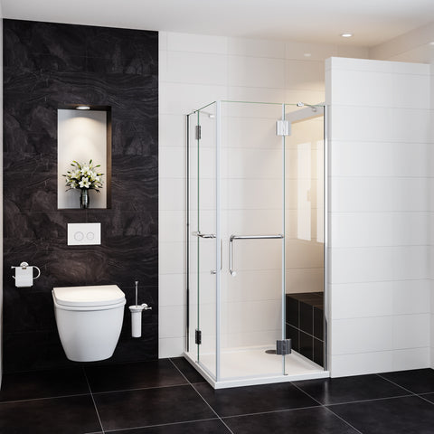 Océan cabine de douche, 2 portes de douche à charnière avec une porte-serviette,verre sécurit anticalcaire,différentes dimensions