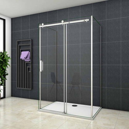 Cabine De Douche Coulissante en forme U une porte de douche avec 2 paroi latérales hauteur:195cm