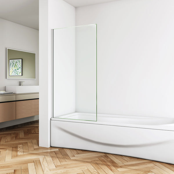 pare-baignoire 40/70x130cm écran fixé en verre anti-calcaire Océan
