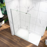 Paroi de douche en 10mm verre avec vitrification nano anticalcaire livré avec une barre de paroi à mur 90cm