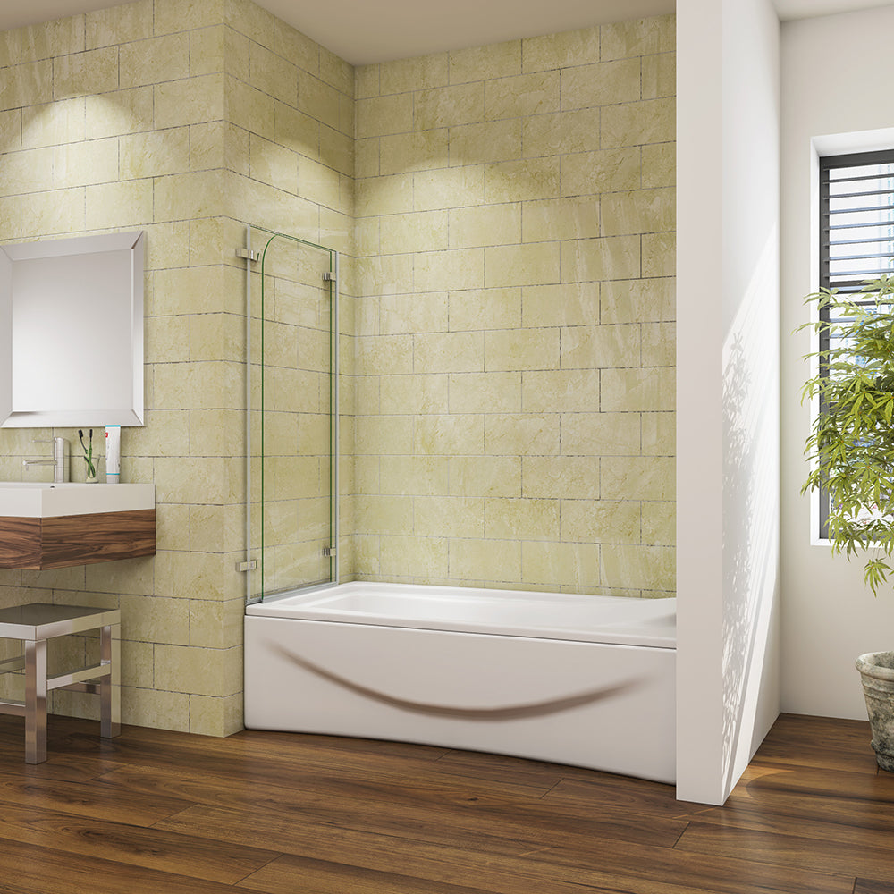 Océan pare-baignoire 100/110/120x140cm écran baignoire pivotant et pliant sans cadre