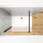 Océan Paroi de douche noire 50-160 x200cm profité noir et barre de stabilisation 140cm